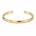 Gold bracelet with small diamonds on a white background

