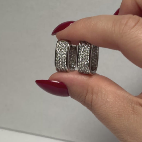 silver sparkling earrings