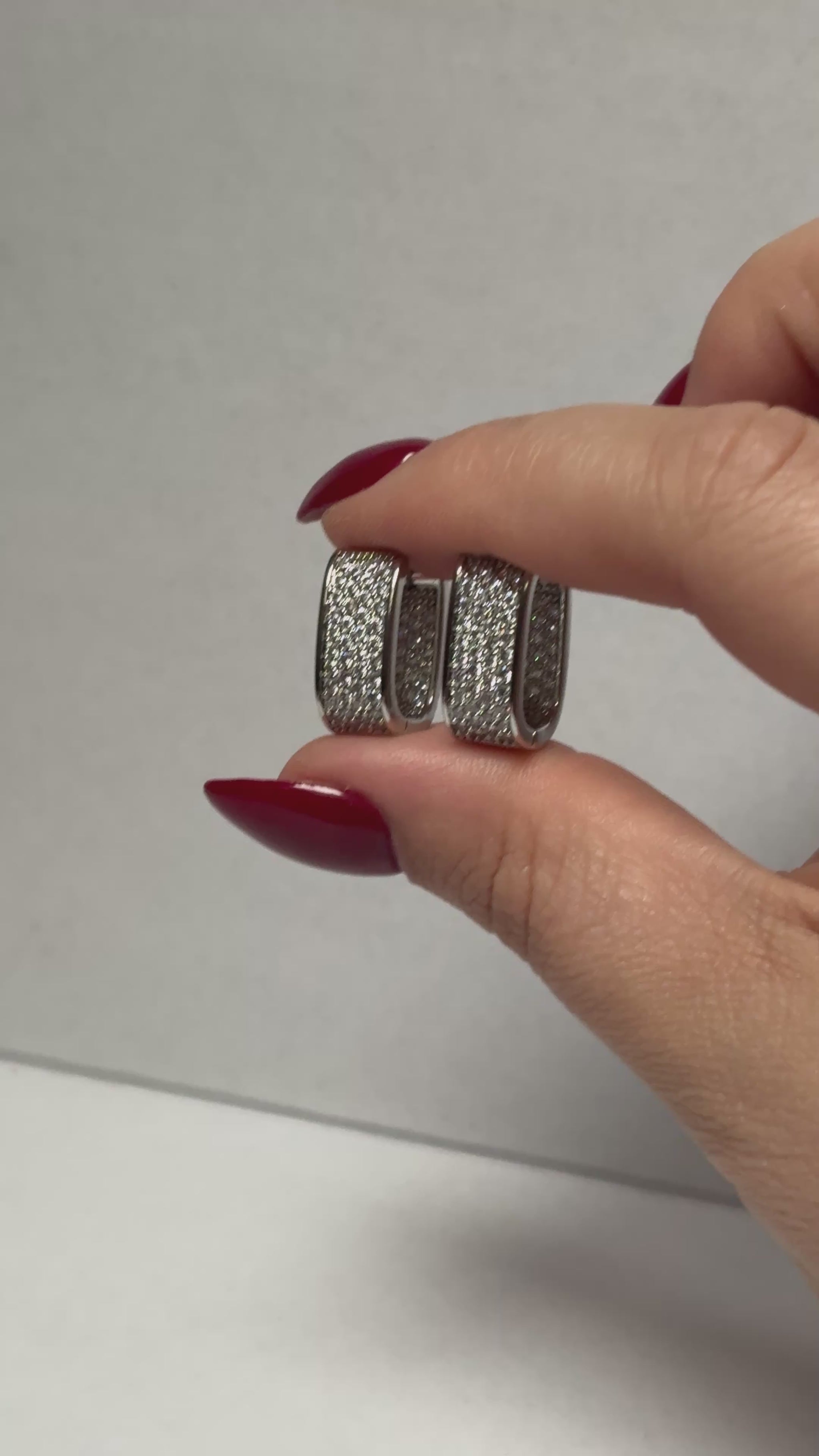 silver sparkling earrings